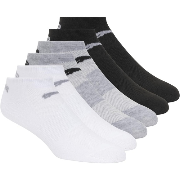 PUMA‎ Women's 6 Pack Runner Socks: Grey White Black - Picture 1 of 8